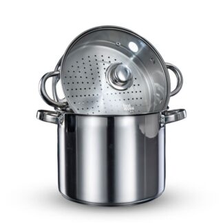 סיר נירוסטה לקוסקוס ואידוי 24 ס"מ 8 ליטר MAESTRO COUSCOUS EDITION מבית Food appeal סיר הקוסקוס המקצועי של – MAESTRO COUSCOUS EDITION הלב של המטבח שלכם הטעם של פעם, האיכות של היום. תשדרגו את חוויית הבישול עם סיר הקוסקוס החדש שלנו, המעוצב במיוחד כדי להעניק לכם תוצאות מושלמות בכל פעם. הסיר עשוי מנירוסטה 304 (18/10) איכותית, המבטיחה עמידות יוצאת דופן לאורך שנים, שמירה על ברק ופיזור חום אחיד לבישול אופטימלי. תכונות המוצר: קיבולת מרשימה לאירוח: נפח של 8 ליטר המתאים בדיוק להכנת 2 ק"ג קוסקוס – הפתרון האידיאלי לארוחות משפחתיות גדולות וחגים. אידוי מקצועי: מסננת אידוי בקוטר 24 ס"מ המאפשרת לקוסקוס להתבשל בקיטור בצורה אחידה, כך שייצא דק, אוורירי ו"אחד-אחד". מכסה זכוכית חכם: מכסה זכוכית עמיד המאפשר מעקב נוח אחרי תהליך הבישול מבלי לאבד חום, כולל פתח ייעודי ליציאת אדים. נוחות ובטיחות: ידיות ארגונומיות המעוצבות לאחיזה יציבה, בטוחה ונוחה במיוחד בזמן השימוש. דיוק בפרטים הקטנים: כולל סולם מדידה פנימי לשיפור תהליך הבישול וגימור סאטן יוקרתי בחלקו הפנימי לניקוי קל ומראה אלגנטי מידות המוצר: 24 ס"מ, 8 ליטר הרכב החומר: נירוסטה 304 אופן הטיפול: מתאים לשימוש במדיח כלים, מומלץ לשטוף ידנית לשמירה על אורך חיים מקסימלי 10 שנות אחריות יבואן רשמי מתכון קוסקוס מעולה להכנה בסיר פוד אפיל - Food Appeal