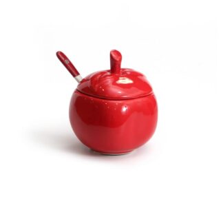 כלי לאחסון סוכר ודבש תפוח אדום