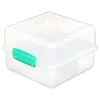 קופסת אוכל שקופה מרובעת מחולקת 1.4 ליטר Sistema Lunch