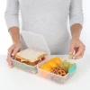 קופסת אוכל שקופה מרובעת מחולקת 1.4 ליטר Sistema Lunch