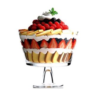 כלי זכוגית לכנת והגשת טרייפ עוגת קצפת שכבות מושלמת וגם כלי להגשת פירות תוצרת בורגונובו איטליה