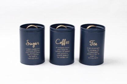 מארז קופסאות אחסון לה קפה סוכר בצבע ייחודי כחול כהה