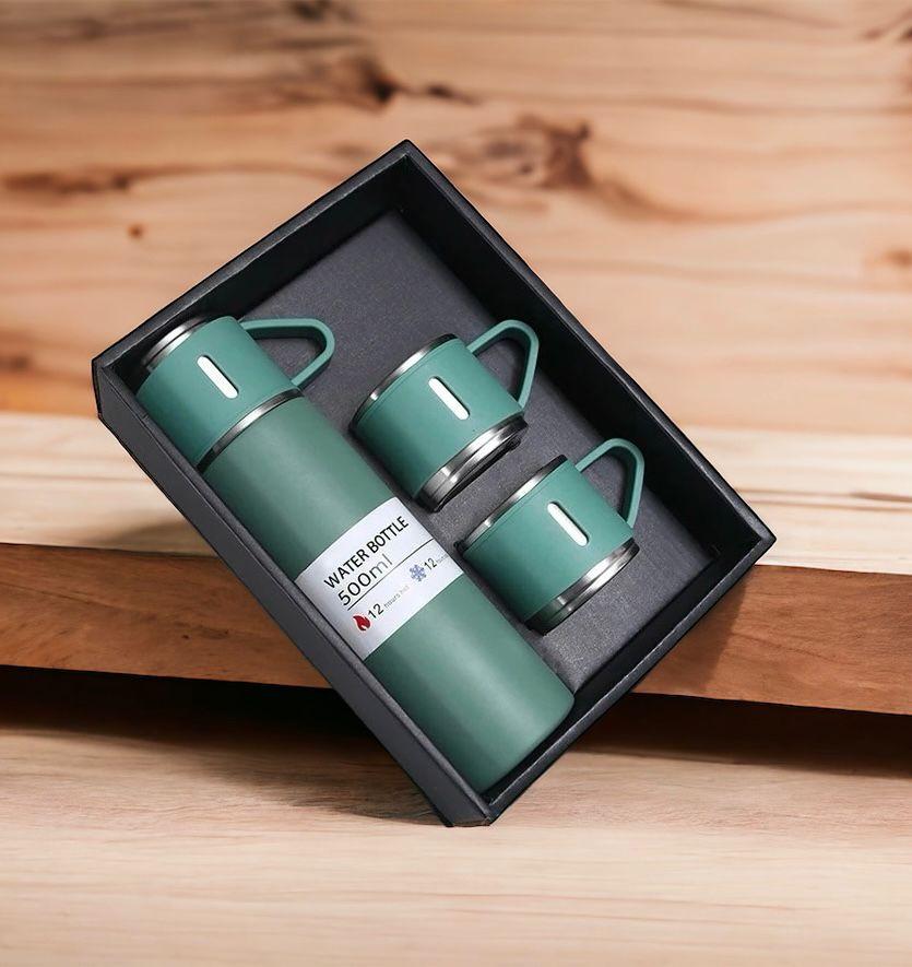 תרמוס 500 מ"ל + 3 ספלים באריזת מתנה