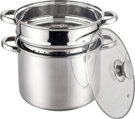 להכין פסטה כמו מאמה באיטליה סיר ספגטי מעולה שכיף ונוח לעבוד איתו תחתית הסיר עשויה 3 שכבות המקנה חוזק ועמידות רבה יחד עם פיזור חום מעולה. גוף הסיר עשוי פלדת אל-חלד, נירוסטה מעולה המומלצת ביותר לשימוש בכלי אוכל לבישול. מסננת רב שימושית המשמשת גם כמסננת למגוון שימושים אחרים. ידיות מתכת המאפשרות שימוש גם בתנור (להכין חמין וכדו' ) מתאים לכל סוגי הכיריים - כולל אינדוקציה. ניתן להתשמש בסיר בלבד כסיר מרק מעולה.