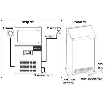 מכונת קרח מקצועית עד 40 ק"ג קרח ב- 24 שעות