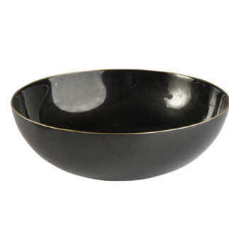 לחובבי היוקרה קערה מושלמת בשחור מבריק עם פס זהב קערה עם נוכחות אדירה יותר מרהיט מאשר שימוש גדולה במיוחד בקוטר 28 ס"מ קערה נהדרת להגשת סלטים, פירות, קומפוט, מנות קרות וחמות