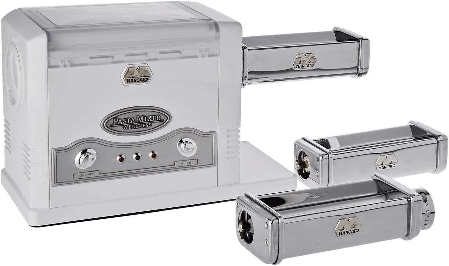 כל הפסטה במכשיר אחד מדויק ! פסטה פרסקה המכשיר הרב שימושי המושלם  להכנת בצקים במהירות ובקלות ולא רק לפסטה גם להכנת לחמים פיצות ומיני מאפים שטוחים וביסקוויטים. מִיקסֵר מכין בצק ב- 3 דקות בלבד מכשיר הפסטה פרסקה לש 500 גרם קמח עם אותה תוצאה כמו בלישה ידנית: בצק קומפקטי, אלסטי וחלק. פַּסטָה - פסטה פרסקה יכול ללוש תערובות קמח שונות לפסטה, לבצק המושלם . לחם ופיצה - התנועה המיוחדת של להב המיקסר אידיאלית להכנת תערובות מלוחות ולהפעלתן מחדש לאחר התפחה. ביסקוויטים - פסטה פרסקה יכול ללוש בצק קצר ובצק מתוק הדורש זמן עיבוד ארוך יותר מאשר בצק מלוח. המכשיר מגיע עם 3 אביזרים: מרדד בצק ברוחב 15 ס"מ לזניה (150 מ"מ) המאפשר לנו לשטח את הבצק עד לעובי הרצוי לנו פטוצ'יני (6.5 מ"מ) להכנת רצועות פסטה רחבות טליוליני (1.5 מ"מ) להכנת ספגטי מושלם דברים שחשוב לדעת: תוצרת מרקטו איטליה אחריות 12 חודשים כנגד פגם בייצור לא ניתן לשטיפה במדיח כלים הניקוי רק בעזרת מטלית לחה ועדיף על יבש לגמרי.