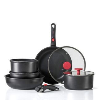 סט סירים 11 חלקים עם 2 ידיות נשלפות - FLEXI FOOD APPEAL - אדום