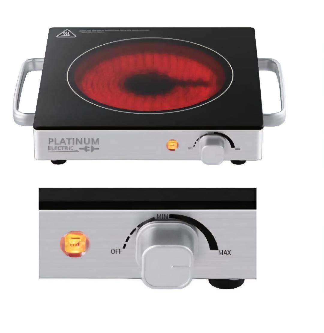 מוצר מדהים במחיר מטורף ! כירה חשמלית קרמית עם עצמתית וניידת במחיר מדהים ! גוף חימום אינפרא אדום קוטר 165 מ"מ  עצמה 1300W זכוכית קריסטלית חסינה  מנגנון הגנה  מידת משטח: 23X23 ס"מ  כפתור ווסת חום מתכוונן  נורת ביקורת  ידית אחיזה בטיחותית המאפשרת עבודה יציבה וניוד בטוח  4 רגליות יציבות  12 חודשי אחריות יבואן רשמי