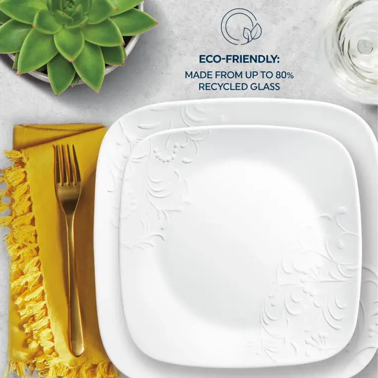 צלחות מרובעות קורנינג - Cherish Corelle by Corning