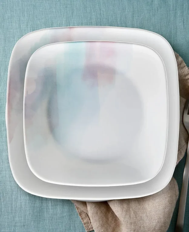 צלחות מרובעות קורנינג - Aquarello Corelle by Corning