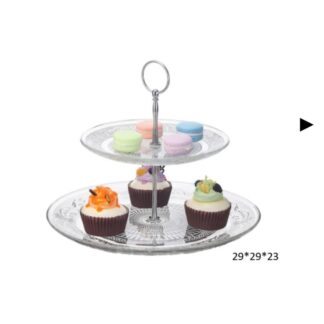 גם בבית לקינוחים יש מקום של כבוד. בכל פעם אנחנו מתלבטים איך להגיש את הקינוחים באיזה כלי וכדו  אנחנו מביאים אליכם מגש אירוח דו קומתי עם לולאת נשיאה בטובה  ציר נירוסטה עמיד וחזק  המגש משמש להגשת קינוחים, לחמים, מאפים, סלטים ועוד  מידות: מגש תחתון: 29X29 ס"מ, מגש עליון 20X20 ס"מ גובה כולל 23 ס"מ 