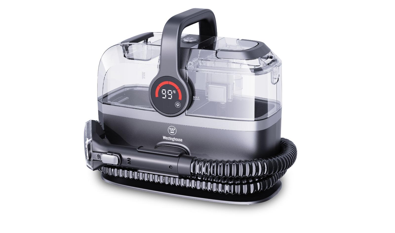 מהיום לא מחליפים... פשוט מנקים ! מכונה לניקוי כתמים מריפודים ושטיחים שתחסוך לנו הרבה כסף אז מה אנחנו יודעים עליה ? שהיא מנקה ומסיר כתמים מריפוד כסאות, כורסאות, מושבים ברכב, מרוב השטיחים, בהחלט עוזרת לנקות מזרנים וכו'. איך זה עובד ? להסרת הכתמים היומיומיים על ידי התזת נוזל ניקוי, קרצוף ושאיבת האיזור המלוכלך. תכונות המוצר: שימוש באדים עד בטמפרטורה עד 99 מעלות לחדירה עמוקה וניקוי כתמים עקשניים לחצן טאץ' לשלושה מצבי הפעלה בטמרפרטורה שונה ( 20 / 50 / 99 מעלות ) 2 מיכלים נפרדים: – מיכל מים נקיים: כ-1.35 ליטר, מיכל נוזלים מלוכלכים: כ- 0.9 ליטר. כבל חשמלי ארוך באורך 4 מטרים. צינור שאיבה באורך כ- 1.15 מטרים. אביזרים: ראש ניקוי צר (ניקוי מסילות וספות באזורים שקשה להגיע אליהם) ראש ניקוי רחב (לניקוי משטחים גדולים). הספק: 1200W מידות: 34.5*29.5*29.8 ס"מ 12 חודשי אחריות יבואן רשמי