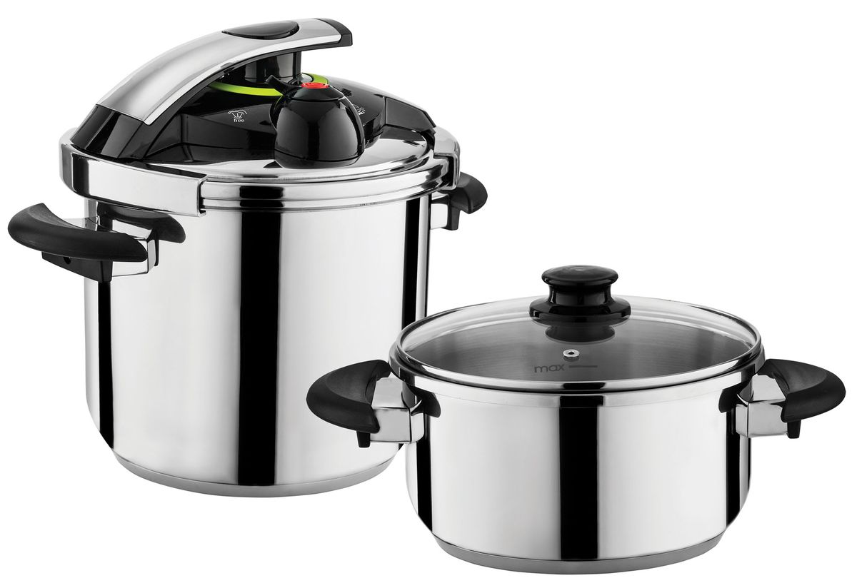 סיר לחץ מומלץ ובמצע מטורף !  האיכות ארקוסטיל המחיר מדהים !  סט סירי לחץ מסדרת ג’ניוס הכולל:  סיר לחץ נירוסטה 4 ליטר סיר לחץ נירוסטה 4 ליטר מכסה זכוכית מתאים לשני הסירים  מכסה סיר לחץ ג'יניוס המתאים לשני הסירים. תכונות המוצר: מתג פתיחה + שסתום בישול 3 מנגנוני ביטחון המבטיחים בטיחות מירבית תחתית עבה במיוחד, בעלת 3 שכבות: 2 שכבות נירוסטה ושכבת אלומיניום ידיות “קרות” ונוחות לאחיזה מבקליט מתאים לשימוש בכל סוגי הכיריים – כולל אינדוקציה ניתן לשטיפה במדיח כלים – ללא מכסה קל ופשוט להפעלה עומד בדרישות התקן הגרמני, האירופאי והישראלי