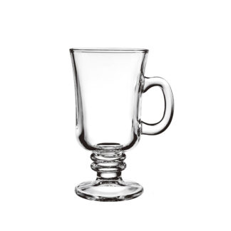 כוס זכוכית לקפה. מאז שרשת בתי הקפה המיתולוגית אפרופו הביא אלינו קפה בשלושה צבעים (הוותיקים שבינינו זוכרים) והיא עשתה זאת בפעם הראשונה עם כוס זכוכית על רגל לא פחות אלא שההימור הצליח והכוס הפכה להיות אהובה בין הכוסות ונשמרה עד היום תחת השם "מאג אפרופו" משקל: 390 גרם נפח: 230 מ"ל מידות: 76*68*141 מ"מ שקיפות מהממת ונקייה ניתנת לשטיפה במדיח הכלים.