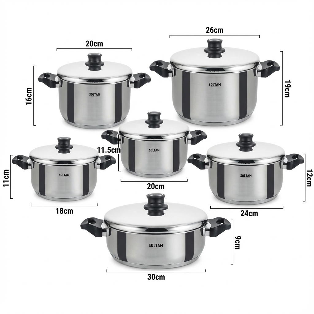 סדרת סירי אלון סולתם מידות הסירים