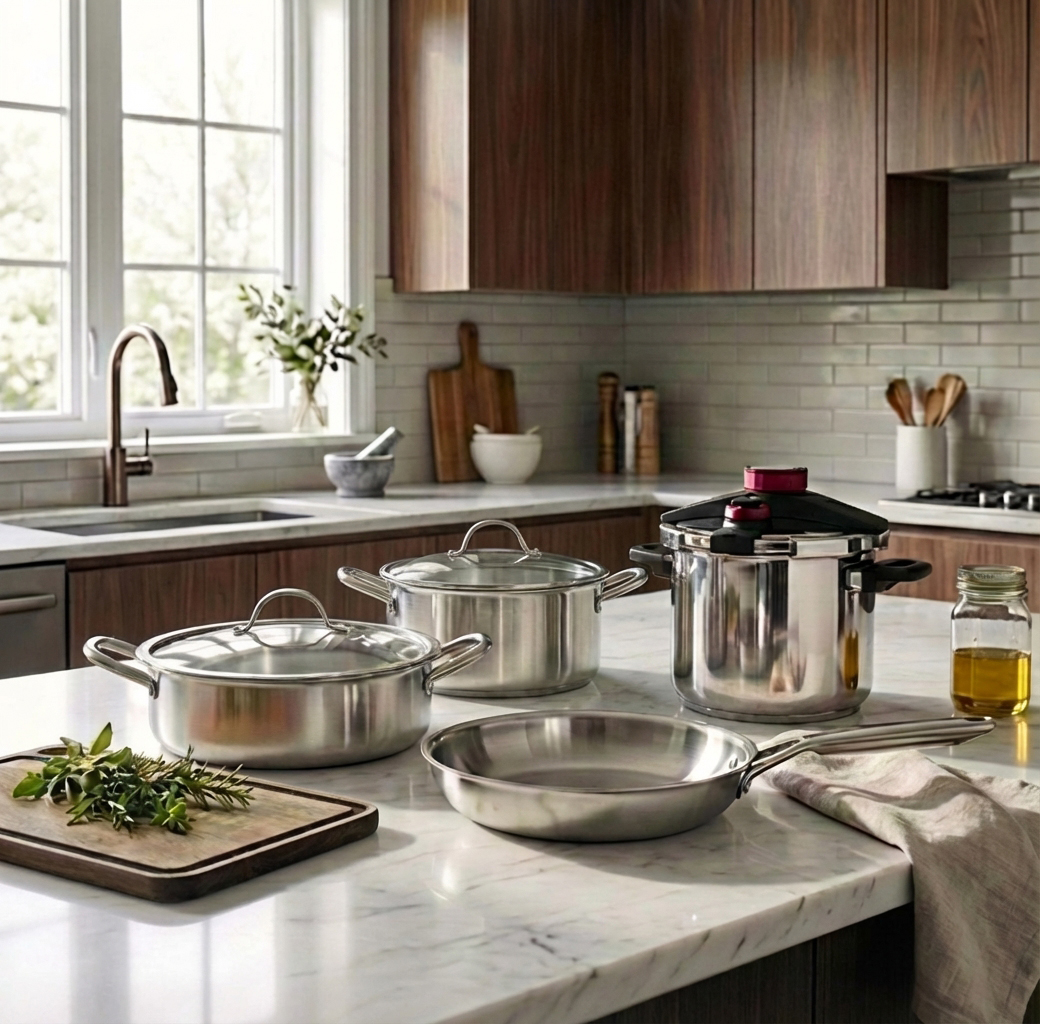 מארזי סירים ומחבתות נירוסטה - Roso Silver 3PLY