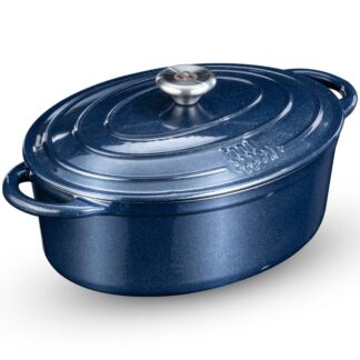 סטייל כזה עוד לא יצא מהתנור שלך ... סיר יציקת ברזל אובלי בנפח מושלם של 6.3 ליטר סיר הקדירה המשפחתי הגודל הפופולרי ביותר מבית יציקות הברזל. תכונות המוצר: ציפוי אמאיל נון סטיק המונע הדבקות המזון וקל לניקוי גוף כבד השומר חום לאורך זמן. עמיד לאורך זמן עיצוב רטרו מרהיב מכסה steam dream השומר לחות קבועה בתוך הסיר מתאים לשימוש על כל סוגי הכיריים כולל אינדוקציה ניתן לשימוש עד 220 מעלות מידות המוצר: 33.5X12 ס"מ | נפח: 6.3 ליטר 5 שנות אחריות יבואן רשמי.