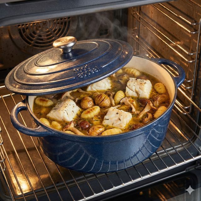 סיר 28 ס"מ יציקת ברזל בצבע כחול STARRY SKY HERITAGE