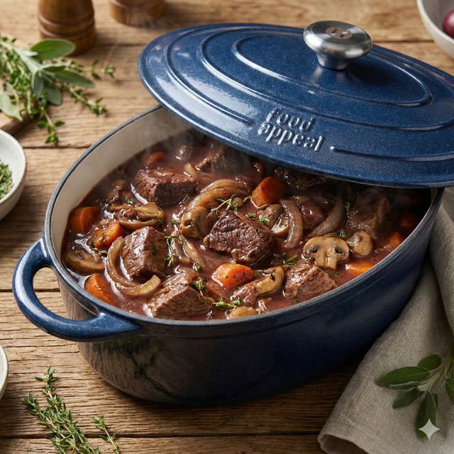 סיר כחול אובלי מיציקת ברזל 33 ס"מ HERITAGE