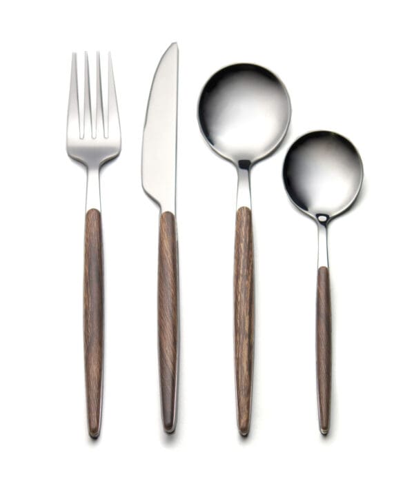 סט סכו"ם מהודר 24 חלקים Wood & Silver