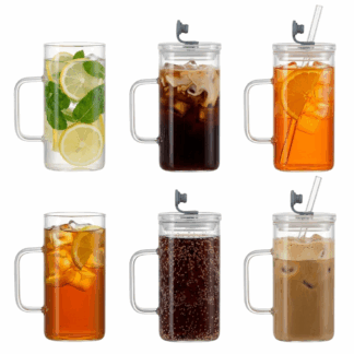 כוס זכוכית עם קשית 350 מ”ל – מושלמת לשייקים, מיצים וקפה קר הכירו את הכוס שתשדרג לכם את חווית השתייה! כוס זכוכית מעוצבת עם ידית נוחה לאחיזה, מכסה אטום וקשית רב ־ פעמית מזכוכית – שילוב מושלם בין סטייל לפרקטיות. בין אם אתם מתחילים את הבוקר עם קפה קר, מרעננים את עצמכם במיץ טבעי בצהריים או מתפנקים עם שייק בריא אחרי האימון – זו הכוס שתמיד תתאים. עוד דברים שחשוב לדעת: זכוכית דקה ואיכותית, חזקה ועמידה, בשקיפות מדהימה מכסה אטום עם סגר סיליקון – לשתייה ללא חשש מנזילות קשית רב־פעמית מזכוכית – ידידותית לסביבה ונוחה לשימוש מתאימה למשקאות חמים וקרים ניקוי ידני בלבד נפח: 350 מ”ל – בגודל אידיאלי לשימוש יומיומי ידית אחיזה נוחה  לקוחות יקרים: מוצר זה נמכר בחנויות בלבד או באיסוף עצמי  משלוח אל בית הלקוח ממוצר זה הינו באחריות הלקוח בלבד.