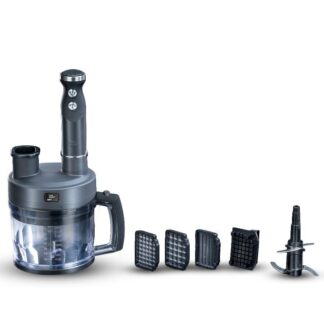 וואו כל כך הרבה זמן חיכינו לו והוא הגיע סוף סוף !  העוזר האישי היום יומי שלך במטבח להכין סלט לקצוץ ירקות להכנת מחיות מזון לתינוקות מרקים בלילות ועיסות ... מוט בלנדר חשמלי עם אביזרים נוספים:  מוט בלנדר - מושלם להכנת מרקים, מזון לתינוקות, מחיות כבסיס למנה, ממרחים ועוד. צ'ופר - קוצץ ירקות עצמתי מושלם קיצוץ עשבי תיבול, בצל, שום, פטרוזיליה, כוסברה, שמיר הכנת סלט ועוד  קוביות - 2 דיסקיות ייחודיות להכנת קוביות בעוביים שונים לבחירה (סלט יווני או ערבי לבחירה :)) דיסקית להכנת צ'יפס ארוך אחיד וטעים. עוד נתונים: עצמה 800W מיכל בנפח 2 ליטר  2 סכינים לחיתוך קוביות בעוביים שונים  סכין לחיתוך צ'יפס  סט להבים לקיצוץ  מוט בלנדר נירוסטה  12 חודשי אחריות יבואן רשמי.