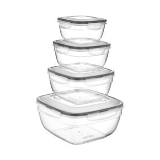 סט קופסאות אחסון מרובעות אטומות - Fresh Box Plastart